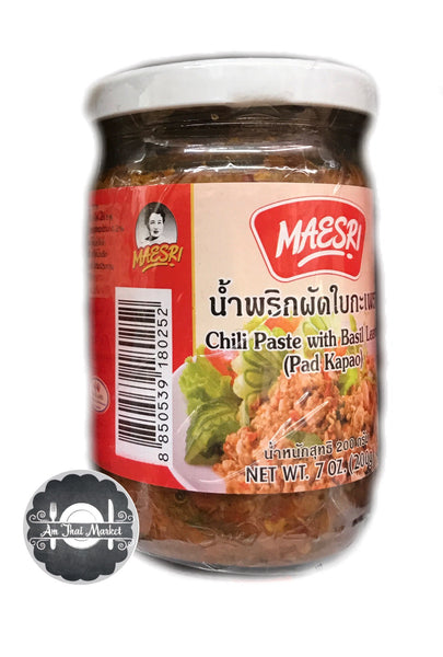 น้ำพริกผัดใบกระเพรา Chili paste with basil leaves